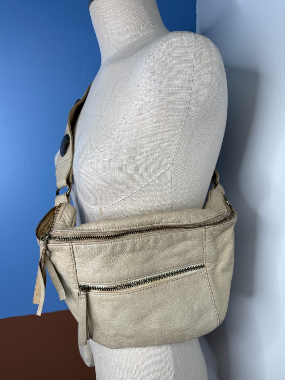 Free People Crossbody Sling Bag Cream TLC